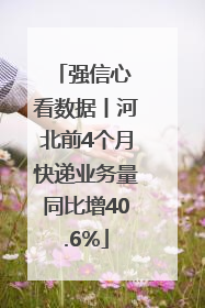 强信心 看数据丨河北前4个月快递业务量同比增40.6%
