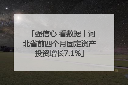 强信心 看数据丨河北省前四个月固定资产投资增长7.1%
