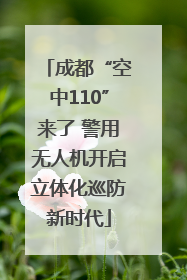 成都“空中110”来了 警用无人机开启立体化巡防新时代
