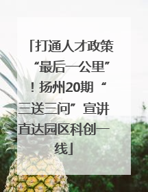 打通人才政策“最后一公里”！扬州20期“三送三问”宣讲直达园区科创一线