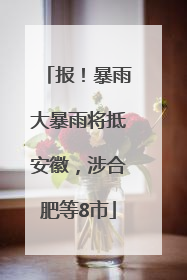 报！暴雨大暴雨将抵安徽，涉合肥等8市