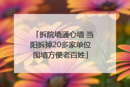 拆院墙通心墙 当阳拆掉20多家单位围墙方便老百姓