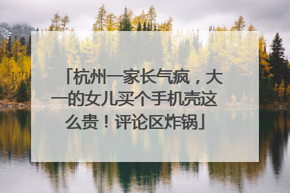 杭州一家长气疯，大一的女儿买个手机壳这么贵！评论区炸锅