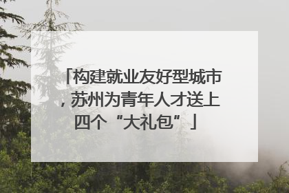 构建就业友好型城市，苏州为青年人才送上四个“大礼包”