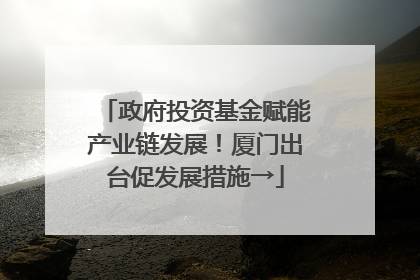 政府投资基金赋能产业链发展！厦门出台促发展措施→