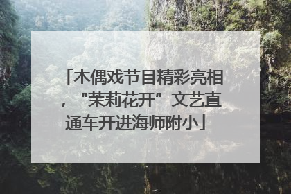 木偶戏节目精彩亮相，“茉莉花开”文艺直通车开进海师附小