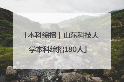 本科综招｜山东科技大学本科综招180人