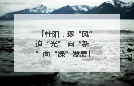 桂阳：逐“风”追“光” 向“新”向“绿”发展