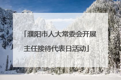 濮阳市人大常委会开展主任接待代表日活动