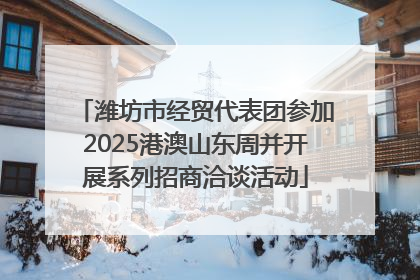 潍坊市经贸代表团参加2025港澳山东周并开展系列招商洽谈活动
