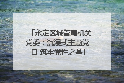 永定区城管局机关党委：沉浸式主题党日 筑牢党性之基