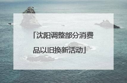 沈阳调整部分消费品以旧换新活动