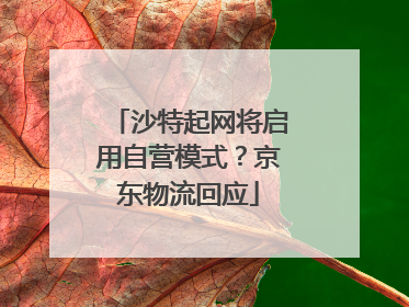 沙特起网将启用自营模式？京东物流回应