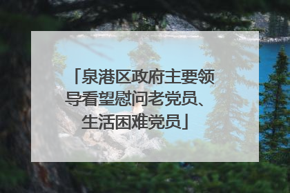 泉港区政府主要领导看望慰问老党员、生活困难党员