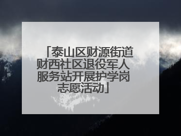 泰山区财源街道财西社区退役军人服务站开展护学岗志愿活动
