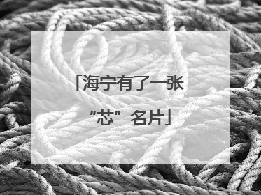 海宁有了一张“芯”名片