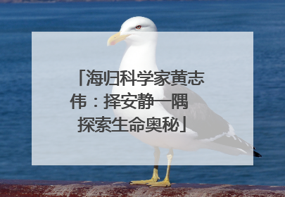 海归科学家黄志伟：择安静一隅 探索生命奥秘