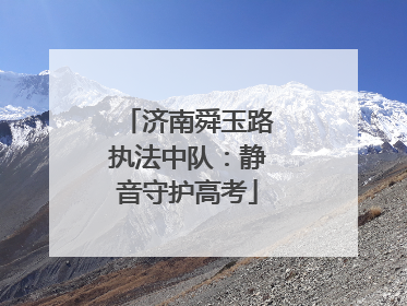 济南舜玉路执法中队：静音守护高考