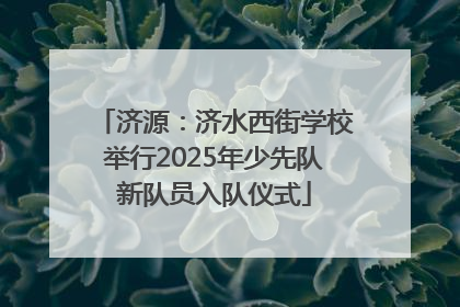 济源：济水西街学校举行2025年少先队新队员入队仪式