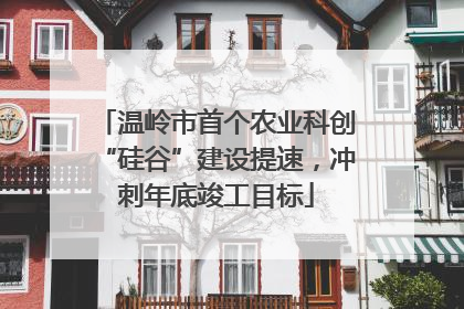 温岭市首个农业科创“硅谷”建设提速，冲刺年底竣工目标
