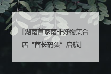 湖南首家南非好物集合店“酋长码头”启航