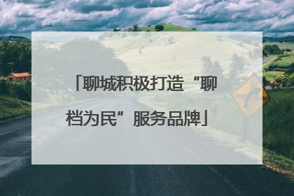 聊城积极打造“聊档为民”服务品牌