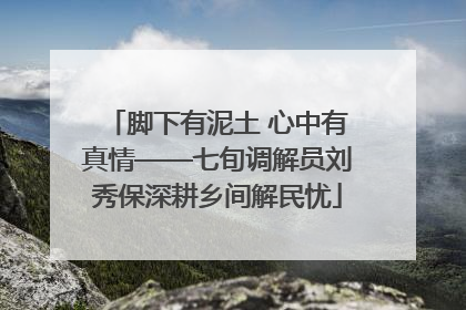 脚下有泥土 心中有真情——七旬调解员刘秀保深耕乡间解民忧