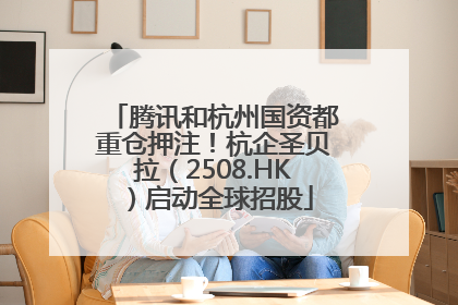 腾讯和杭州国资都重仓押注！杭企圣贝拉（2508.HK）启动全球招股