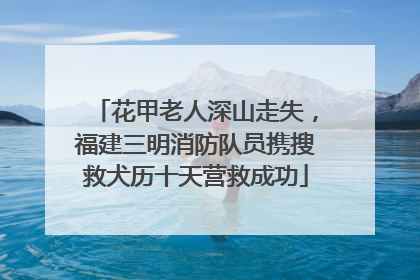 花甲老人深山走失，福建三明消防队员携搜救犬历十天营救成功