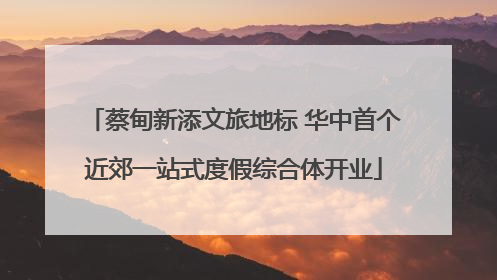 蔡甸新添文旅地标 华中首个近郊一站式度假综合体开业