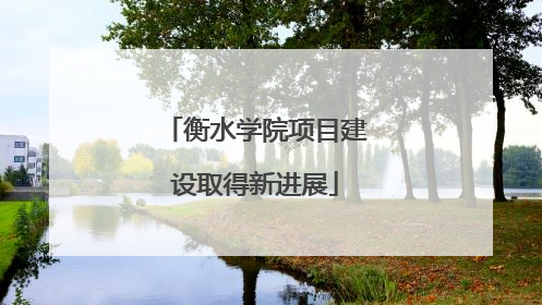 衡水学院项目建设取得新进展