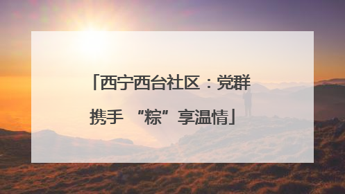 西宁西台社区：党群携手 “粽”享温情