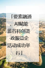 要素融通、AI赋能蓝谷科创荟·政服益企活动成功举行