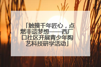 触摸千年匠心，点燃非遗梦想——西厂口社区开展青少年陶艺科技研学活动