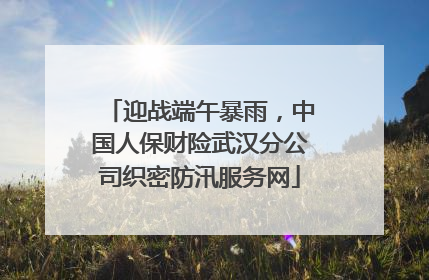 迎战端午暴雨，中国人保财险武汉分公司织密防汛服务网