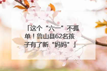 这个“六一”不孤单！鲁山县62名孩子有了新“妈妈”