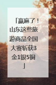 赢麻了！山东这些旅游商品全国大赛斩获3金1银5铜