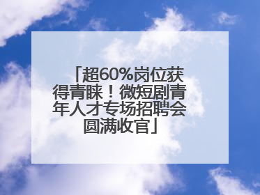 超60%岗位获得青睐！微短剧青年人才专场招聘会圆满收官