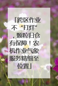 跨区作业不“打烊”，颗粒归仓有保障！农机作业气象服务精细至位置