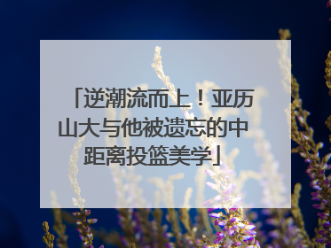 逆潮流而上！亚历山大与他被遗忘的中距离投篮美学