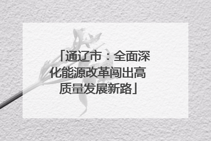 通辽市：全面深化能源改革闯出高质量发展新路