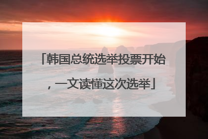 韩国总统选举投票开始，一文读懂这次选举