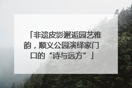 非遗皮影邂逅园艺雅韵，顺义公园演绎家门口的“诗与远方”