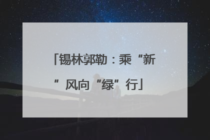 锡林郭勒：乘“新”风向“绿”行