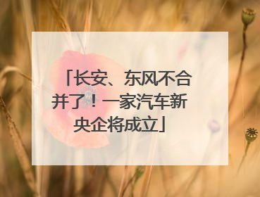 长安、东风不合并了！一家汽车新央企将成立