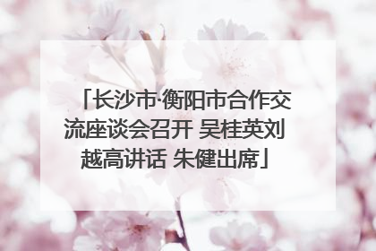 长沙市·衡阳市合作交流座谈会召开 吴桂英刘越高讲话 朱健出席