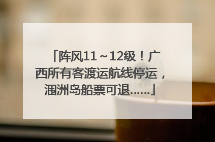 阵风11～12级！广西所有客渡运航线停运，涠洲岛船票可退……