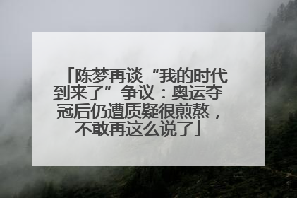 陈梦再谈“我的时代到来了”争议：奥运夺冠后仍遭质疑很煎熬，不敢再这么说了