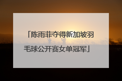 陈雨菲夺得新加坡羽毛球公开赛女单冠军