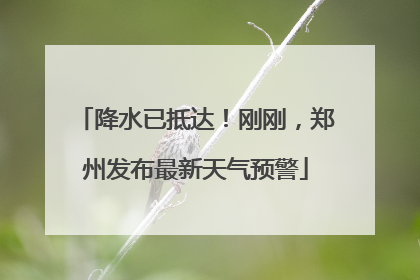 降水已抵达！刚刚，郑州发布最新天气预警